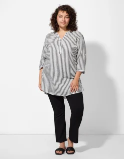 Maxi Blue Overhemdblouse - Strepen - zwart Clearance