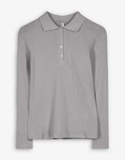 Page One Poloshirt - Geribde structuur - grijs Online