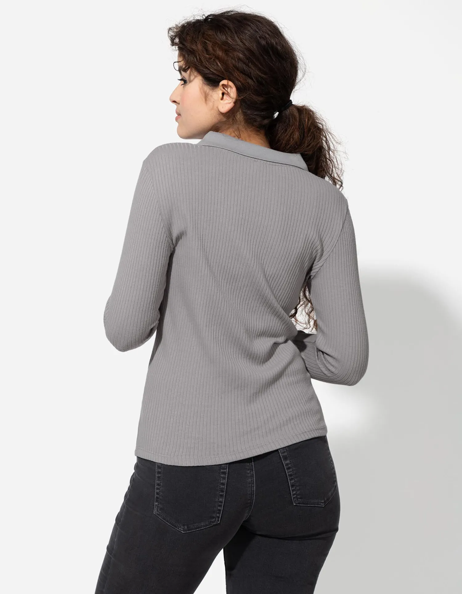 Page One Poloshirt - Geribde structuur - grijs Online