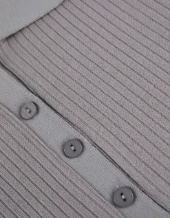 Page One Poloshirt - Geribde structuur - grijs Online