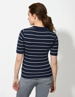 Page One Poloshirt - Strepen - donkerblauw New