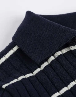 Page One Poloshirt - Strepen - donkerblauw New