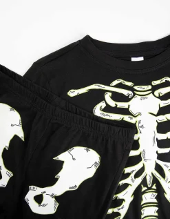 Dopodopo boys Pyjamaset bestaande uit shirt met lange mouwen en broek - Gloeit in het donker - zwart New