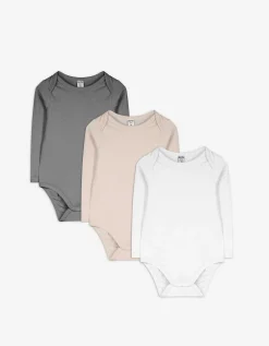 Dopodopo mini Romper lange mouw - set van 3 wit Fashion