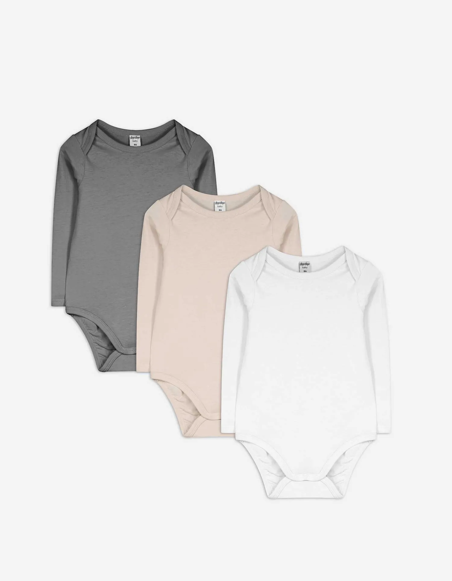 Dopodopo mini Romper lange mouw - set van 3 wit Fashion