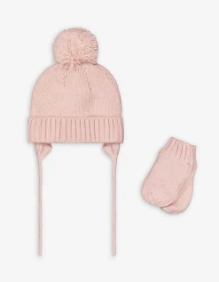 Dopodopo mini Set muts en handschoenen - fleecevoering - roze Discount