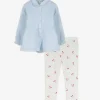 Dopodopo mini Set van longsleeve en legging - Mousseline - lichtblauw Outlet