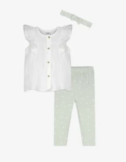 Dopodopo mini Set van shirt en legging - Print all-over - wit Best