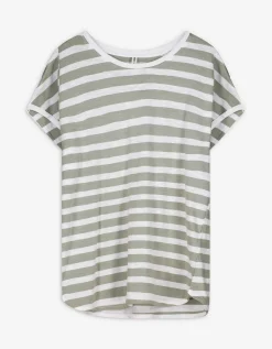 Maxi Blue Shirt - Strepen - lichtgroen Outlet