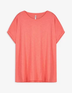 Maxi Blue Shirt - Zijsplit - donkerrood Clearance