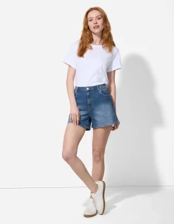 Ever Me Short - Hoge taille - blauw Sale