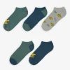 boys Sneakersokken - Set van 5 groen Fashion