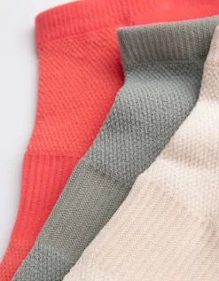 women Sneakersokken - Set van 3 lichtrood Outlet