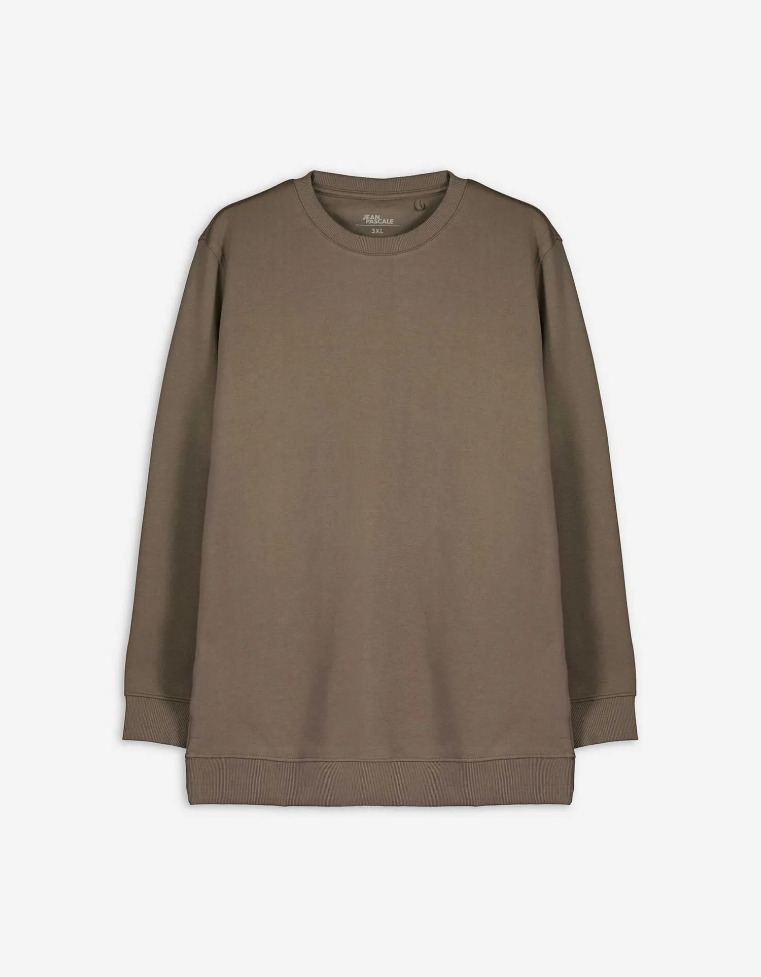 Jean Pascale Sweatshirt - Effen - lichtbruin Sale