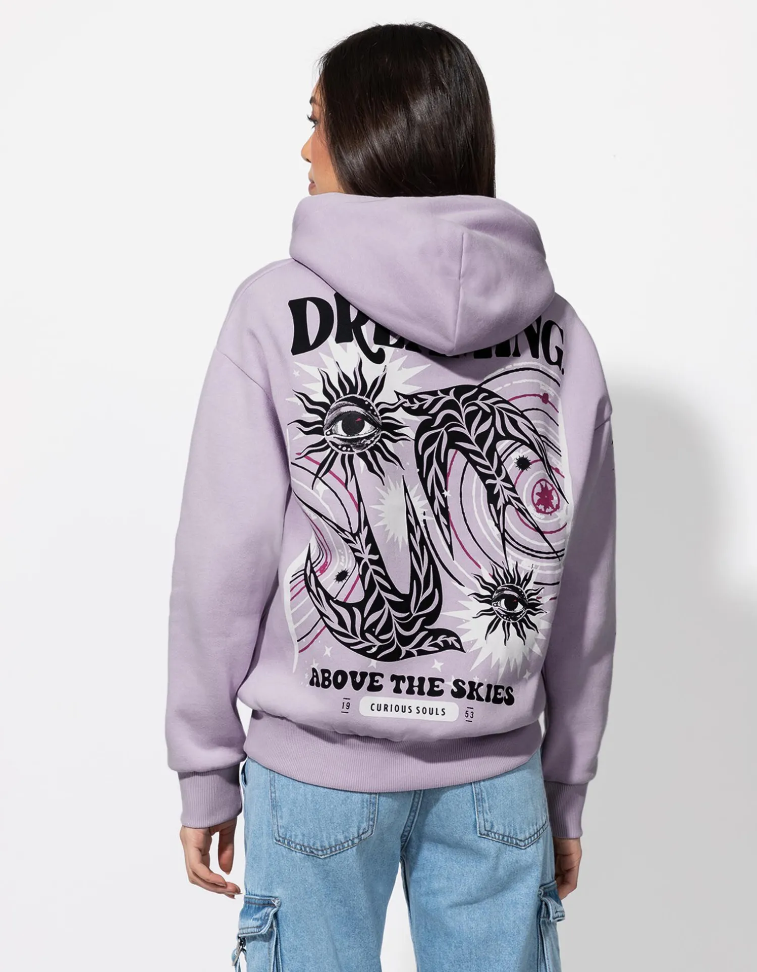 Takko Sweatshirt - Print op rug - lila Online