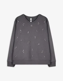 Page One Sweatshirt - Siersteentjes - donkergrijs Online