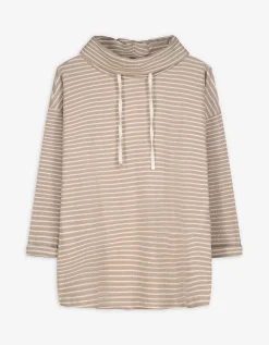 Maxi Blue Sweatshirt - Strepen - beige Sale