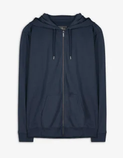 Jean Pascale Sweatvest - Capuchon met tunnelkoord - donkerblauw Best
