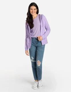 Ever Me Sweatvest - Capuchon met tunnelkoord - lila Best