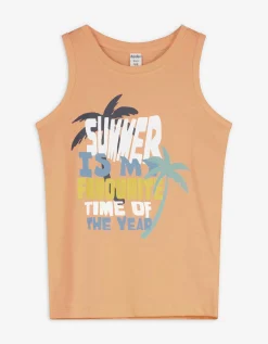 Dopodopo boys Tanktop - Vooropdruk - oranje Clearance