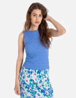 Page One Top - Gekreukte look - blauw Hot