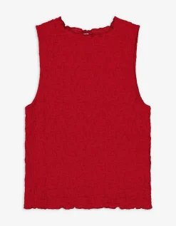 Page One Top - Gekreukte look - donkerrood Hot