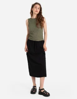 Page One Top - Gekreukte look - donkergroen Fashion