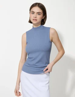 Page One Top - Geribde structuur - donkerblauw Clearance