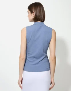 Page One Top - Geribde structuur - donkerblauw Clearance