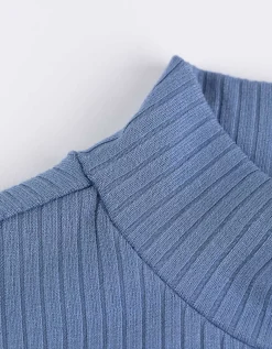 Page One Top - Geribde structuur - donkerblauw Clearance