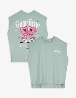Takko Top - Oversized schouders - lichtgroen Outlet
