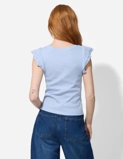 Page One Top - Volants - lichtblauw Outlet
