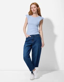 Page One Top - Volants - lichtblauw Outlet