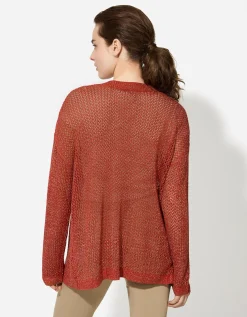 Page One Trui - Lurex - donkerrood Clearance
