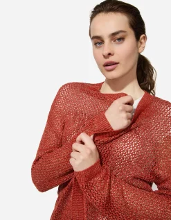 Page One Trui - Lurex - donkerrood Clearance