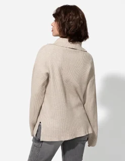 Page One Trui - Ritssluiting - beige Outlet