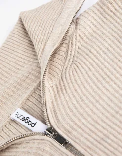 Page One Trui - Ritssluiting - beige Outlet