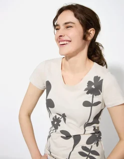 Ever Me T-shirt - Bloemenmotief - wit Clearance