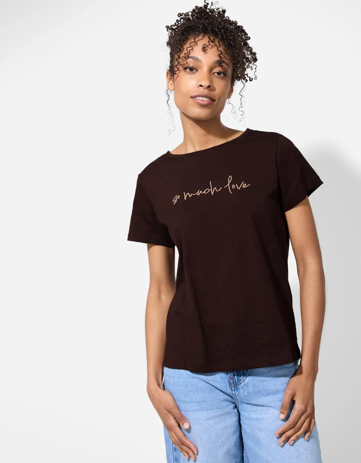 Ever Me T-shirt - Borduursels - donkerbruin Best