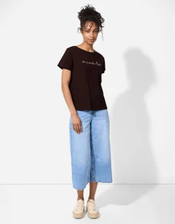 Ever Me T-shirt - Borduursels - donkerbruin Best