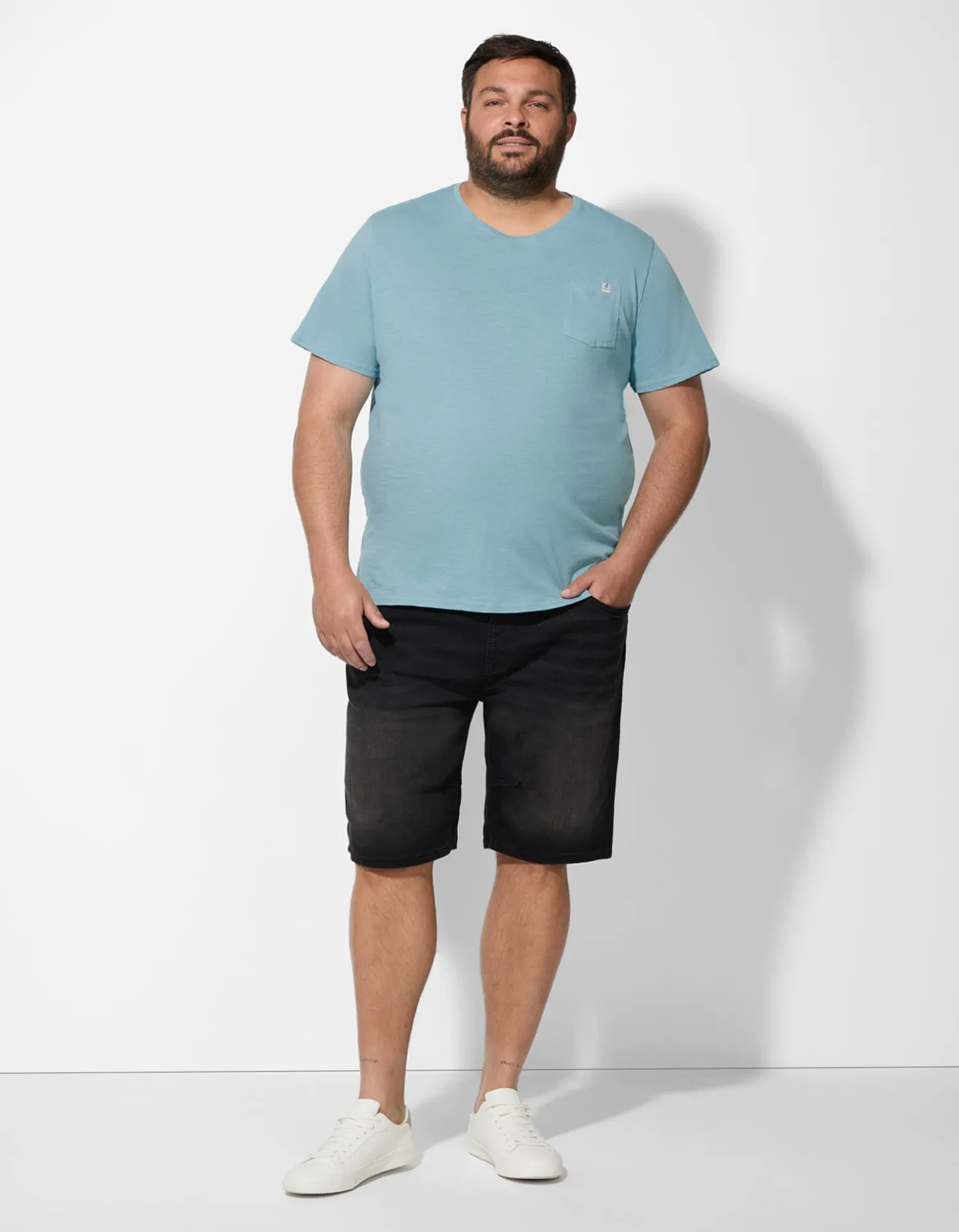 Jean Pascale T-shirt - Borstzak - turkoois New