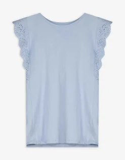 Ever Me T-shirt - Broderie - lichtblauw Clearance