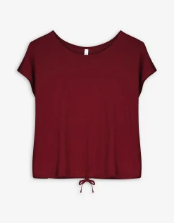 Ever Me T-shirt - Geknoopt detail - donkerrood Outlet