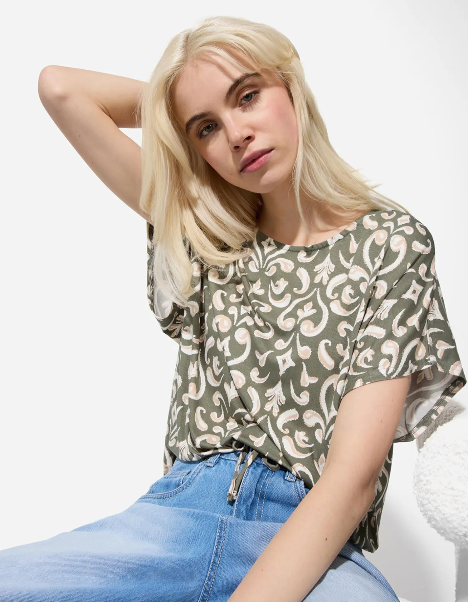 Ever Me T-shirt - Geknoopt detail - groen Fashion