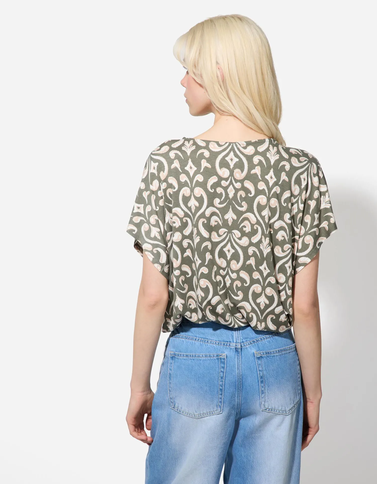 Ever Me T-shirt - Geknoopt detail - groen Fashion