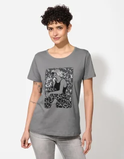 Ever Me T-shirt - Glitterprint - grijs Hot