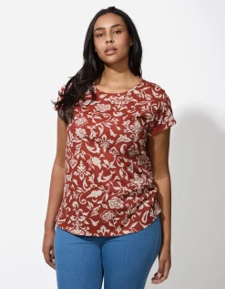 Maxi Blue T-shirt - Motief all-over - donkerrood Best