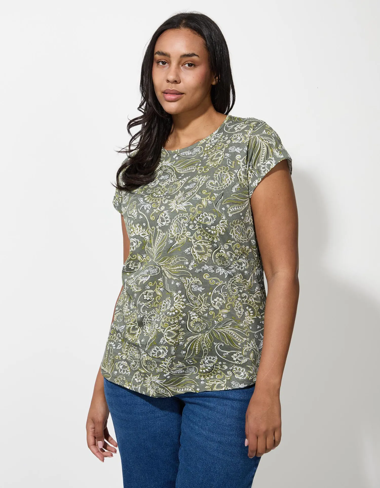Maxi Blue T-shirt - Motief all-over - groen Sale