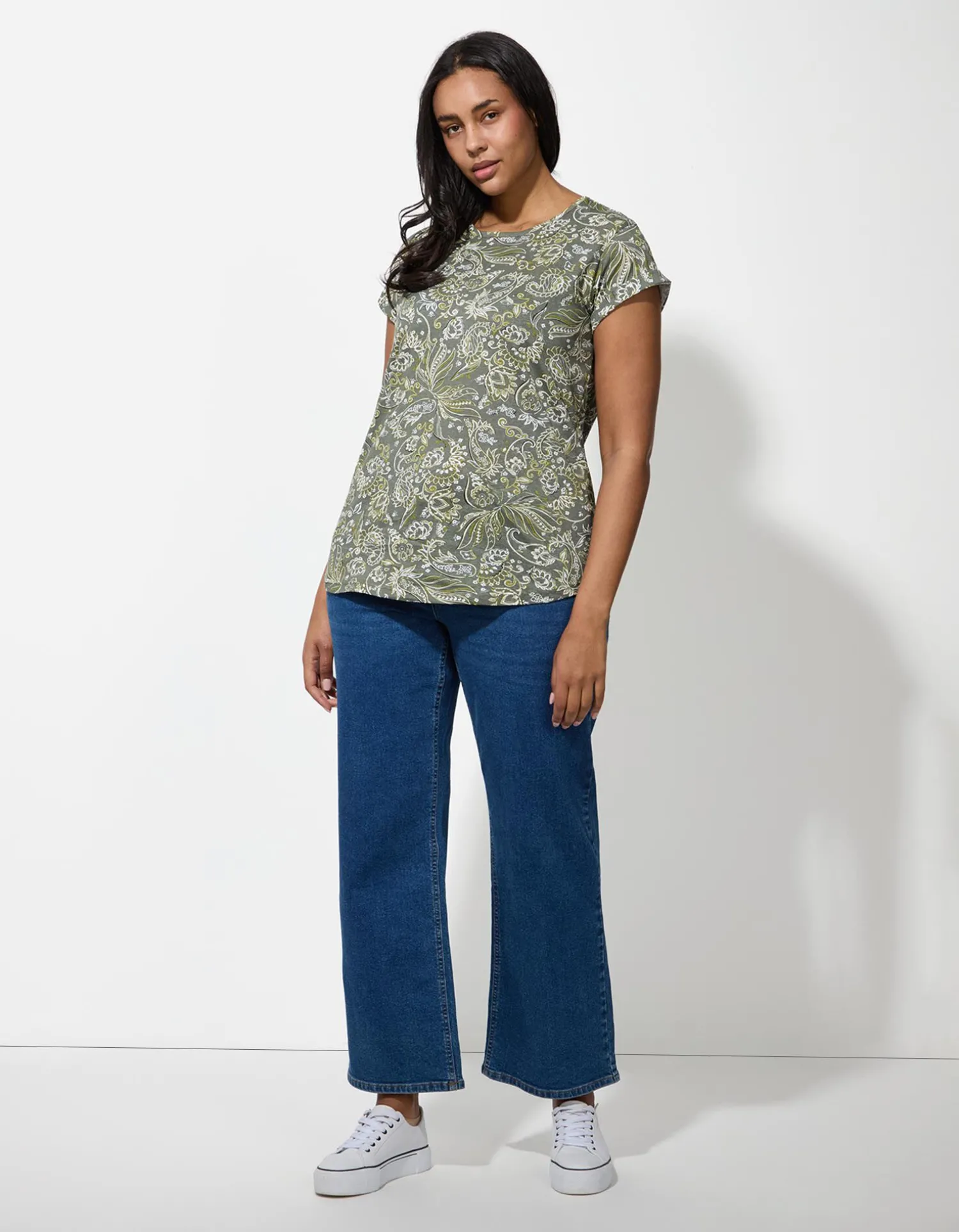 Maxi Blue T-shirt - Motief all-over - groen Sale
