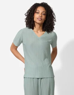 Takko T-shirt - Plooien - lichtgroen Online
